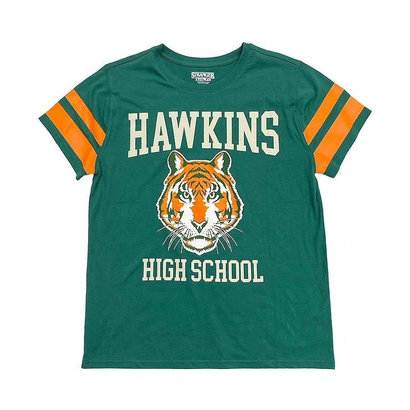 Stranger Things Ladies Hawkins Tigers Short Sleeve T-Shirt