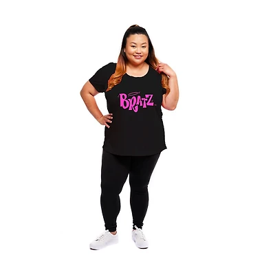 T-shirt à manches courtes avec logo Bratz Plus pour femmes