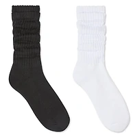 Lot de 2 paires de mi-chaussettes froncées George pour femmes Tailles 4-10
