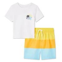 George Toddler Boys' Rash Guard 2-Piece Set