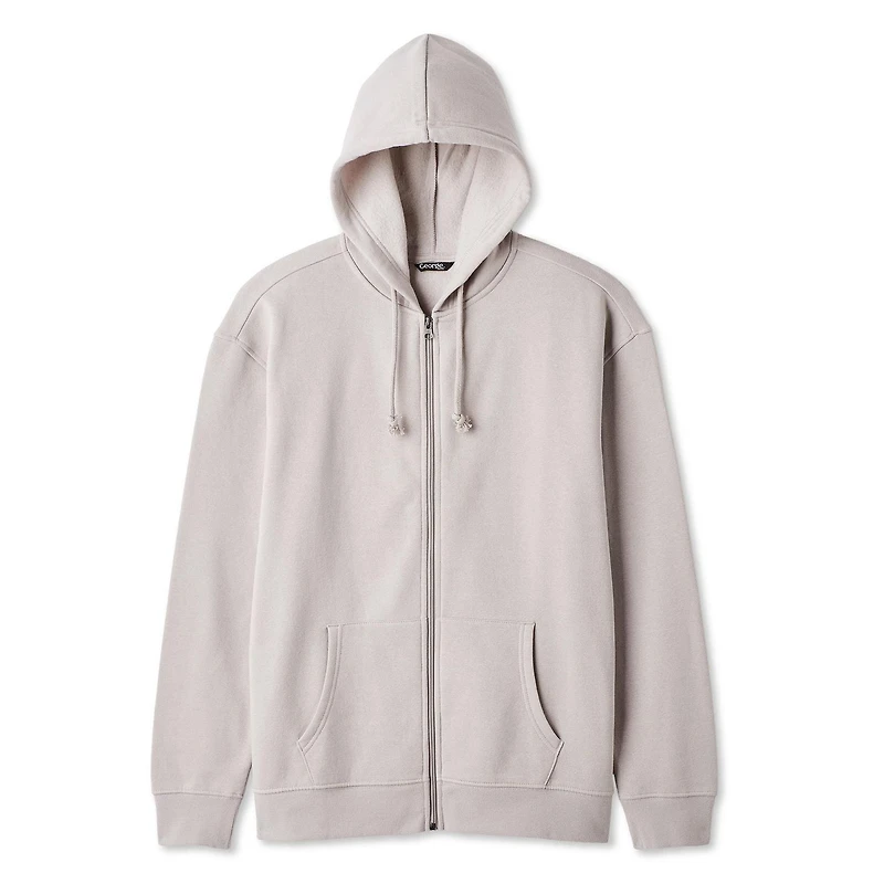 Chandail à capuchon zippé sur la longueur George pour hommes