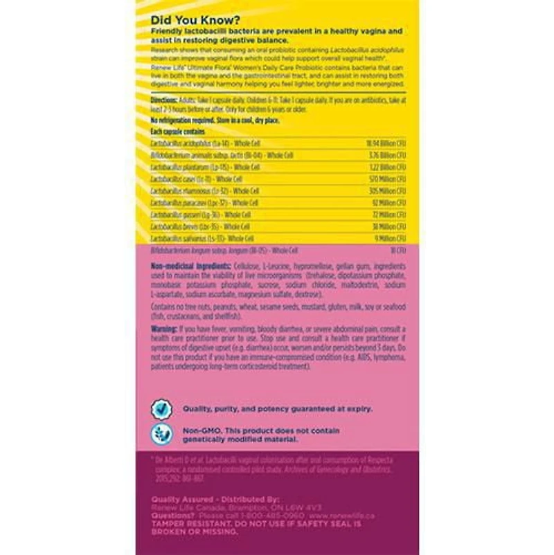 Flore suprême Soin quotidien pour femme, 25 milliards de cultures actives, 30 capsules