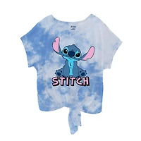 Ladies Plus Disney Stitch Just Chilling Front Tie Top