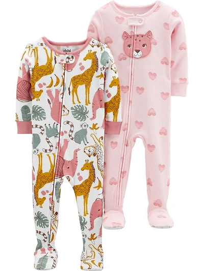Child of Mine made by Carter's Infant Girls 2-pack Blanket Fleece - Kitten/Animals
