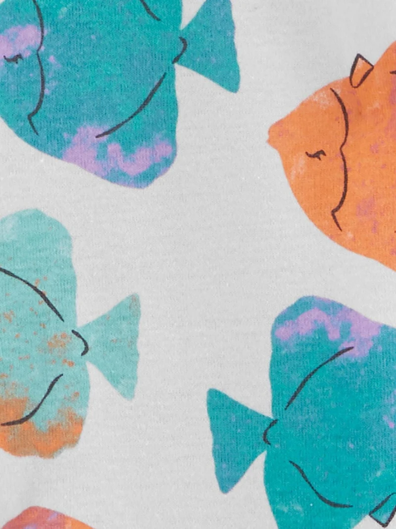 Child of Mine made by Carter's Girls 2-pack 1 Piece Pajama- Fish/ Unicorn