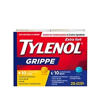 TYLENOL® Extra fort, Grippe, Duo pratique Jour/Nuit, soulage les symptômes de grippe, 20 comprimés FaciliT 20 unités