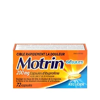 Motrin Regular Strength Pain Relief Ibuprofen 200mg, Liquid Gels, 72 Count