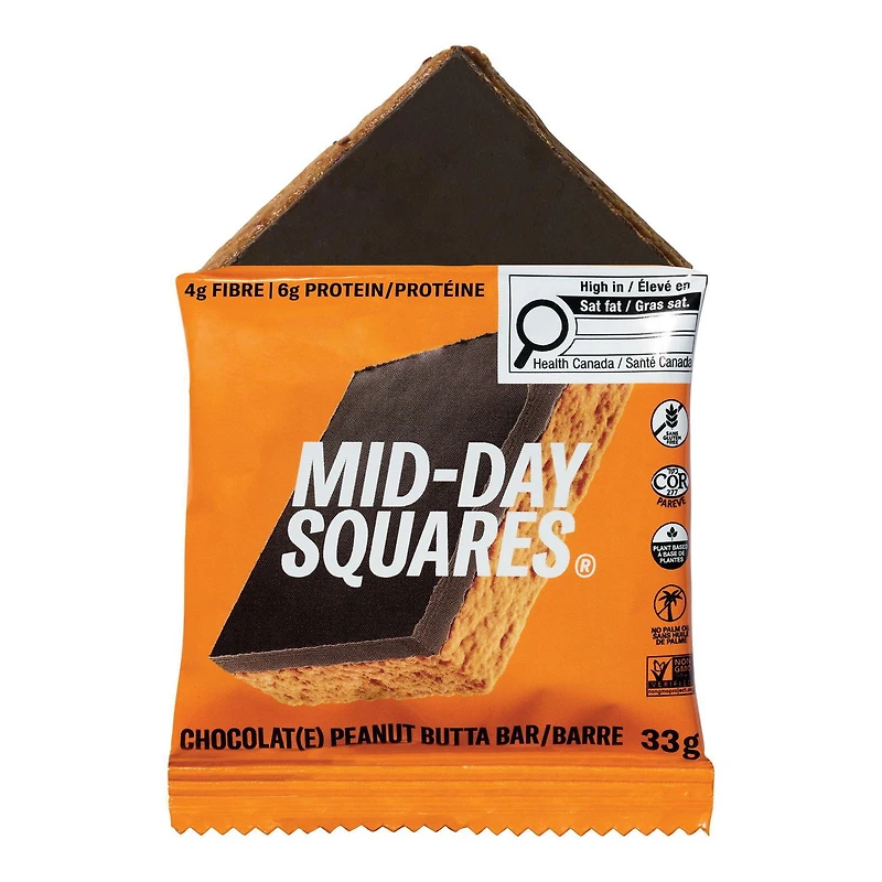 Barre chocolat fonctionnelle végane Mid-Day Squares Peanut Butta 33g