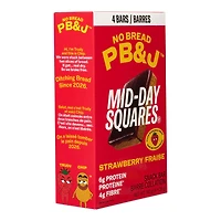 Mid-Day Squares No Bread PB&J Strawberry Snack Bar, 140 g/4 x 35 g