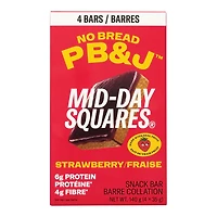 Mid-Day Squares No Bread PB&J Strawberry Snack Bar, 140 g/4 x 35 g