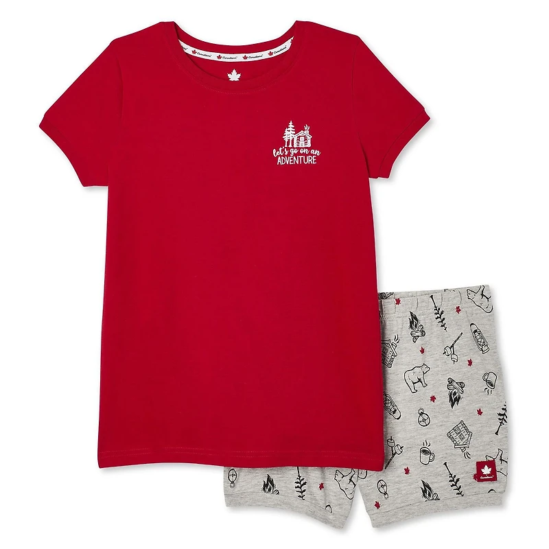 Canadiana Girls' Organic Cotton Pajamas 2-Piece Set