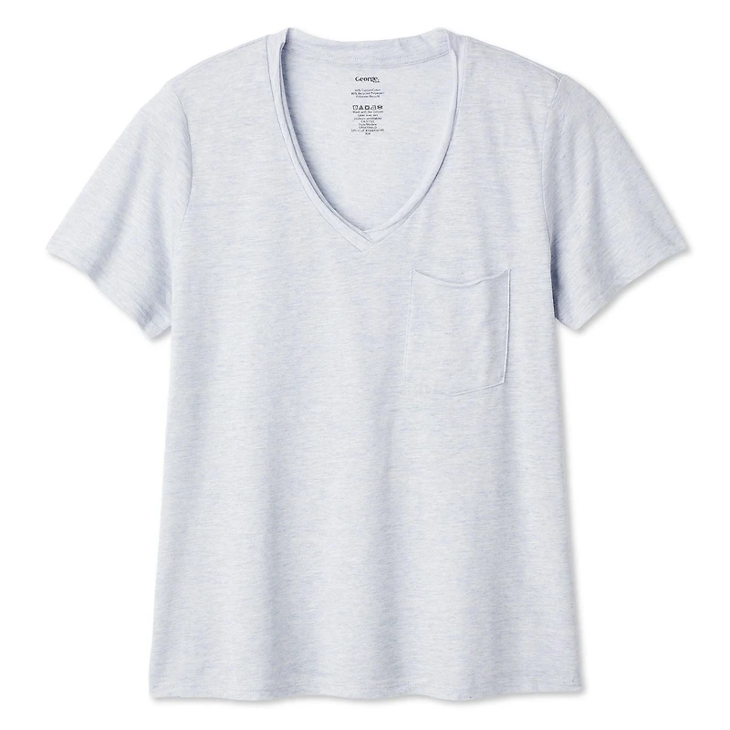 T-shirt à pochette encolure en V George pour femmes