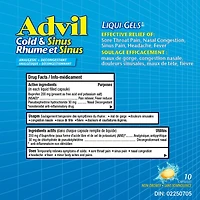 Advil Cold & Sinus Liqui-Gels with Fever Relief and Nasal Decongestant, 40 Count, 40 Count