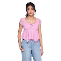 My Sister's Closet Girls' Cap Sleeve Hanky Hem Top