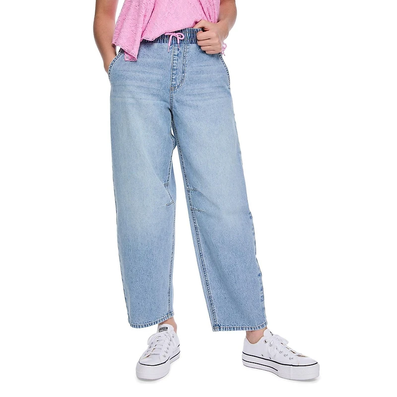 My Sister's Closet Girls' Pull-On Tie Waist Barrel Jean