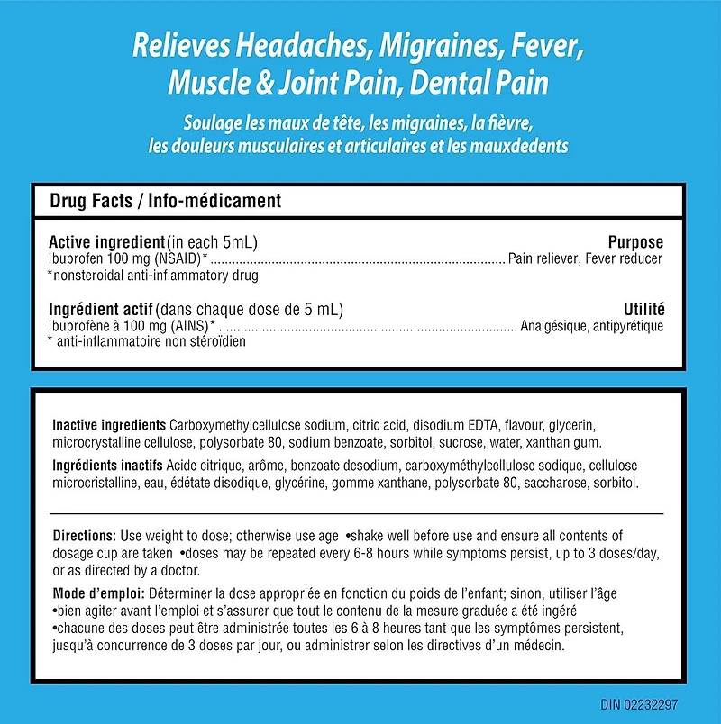 Children's Advil Dye Free Blue Raspberry Suspension