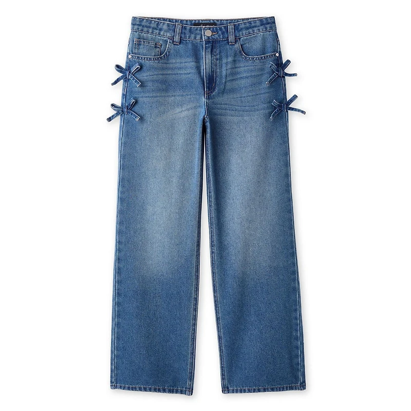 My Sister's Closet Girls' Wide Leg Bow Jean