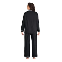 George Women's Notch Collar Pajama 2-piece Set