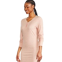 Chemise de nuit avec col henley George pour femmes