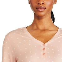 Chemise de nuit avec col henley George pour femmes