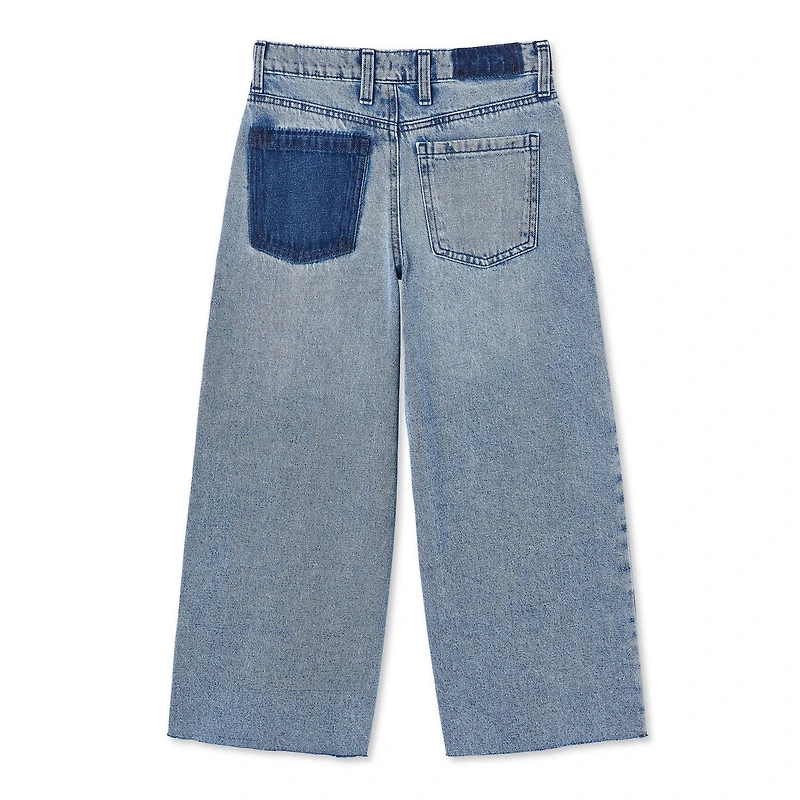 Pantalon en denim à jambe large et à deux tons George pour filles