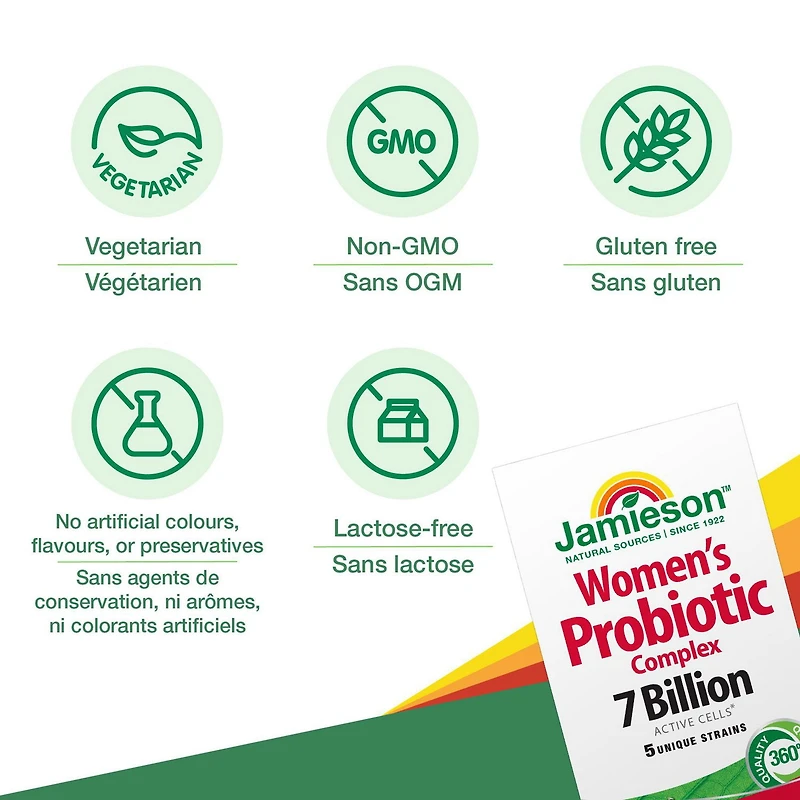 Jamieson Women's Probiotic Capsules, 7 Billion CFU, 45 Count