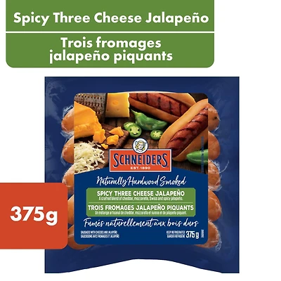 Saucissons fumés au trois fromages et jalapeo piquants Schneiders 375g