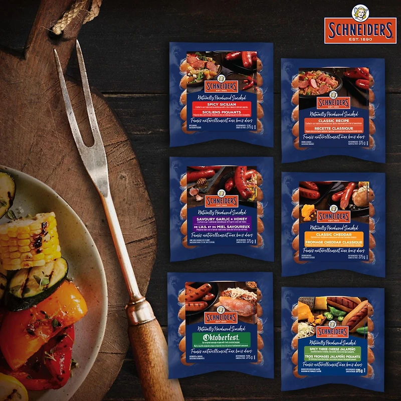 Saucissons fumés au trois fromages et jalapeo piquants Schneiders 375g