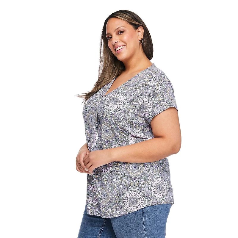 Haut plissé imprimé Lane Bryant Plus pour femmes