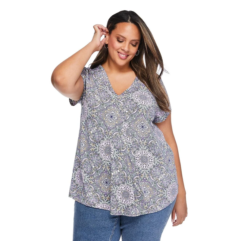 Haut plissé imprimé Lane Bryant Plus pour femmes
