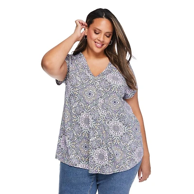 Haut plissé imprimé Lane Bryant Plus pour femmes