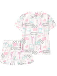 Carter's Child of Mine Girls 2PC Pajama Set - Pink Paris