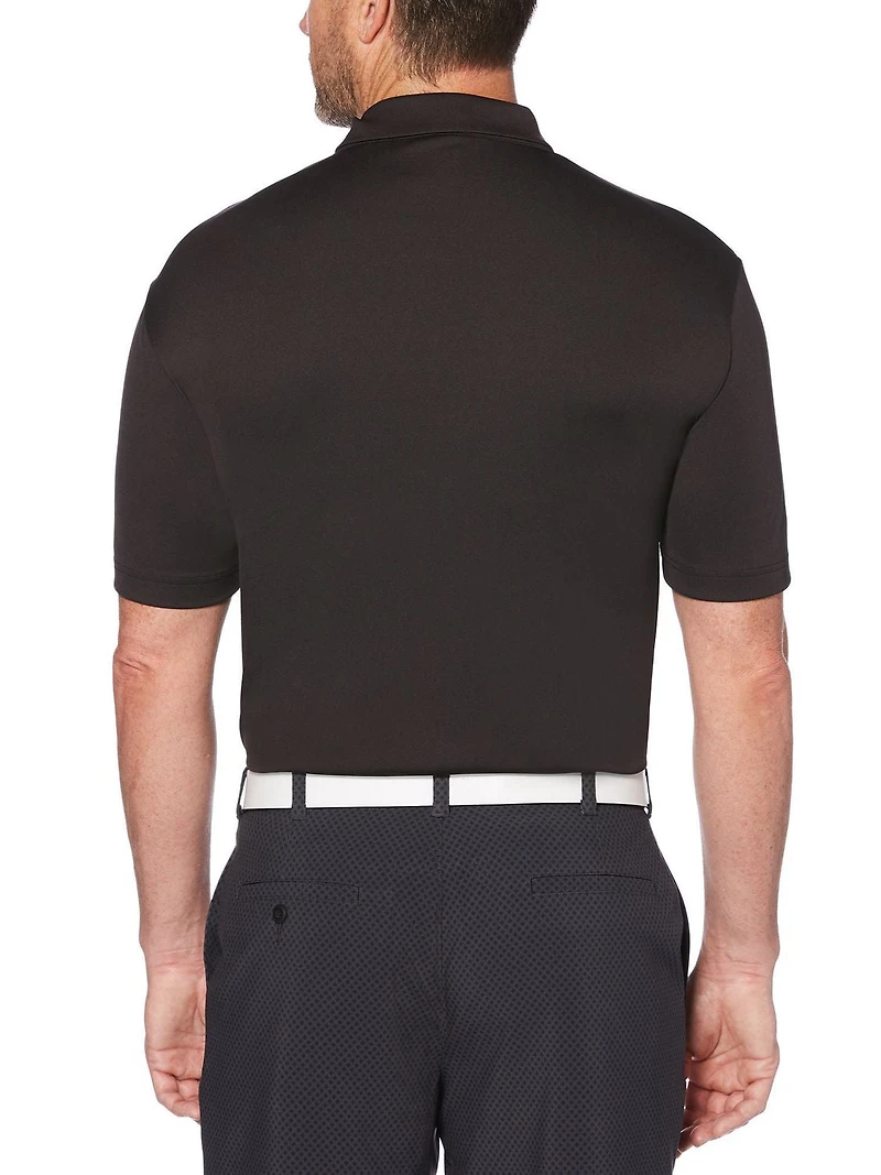 Ben Hogan Men's Performance Stacked Mini Geometric Print short Sleeve Polo Shirt