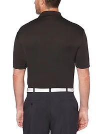 Ben Hogan Men's Performance Stacked Mini Geometric Print short Sleeve Polo Shirt