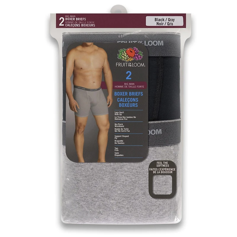 Fruit of the Loom Big Man Boxer Briefs, 2-Pack