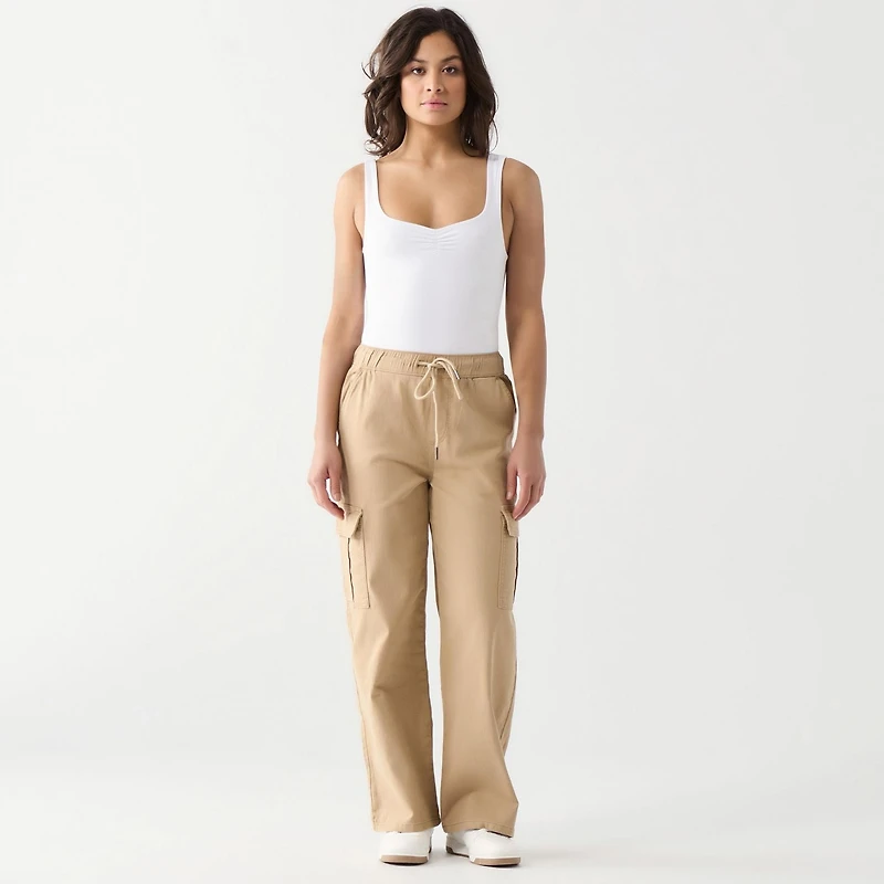 DV Pantalon cargo à taille haute et coupe décontractée avec ceinture élastique