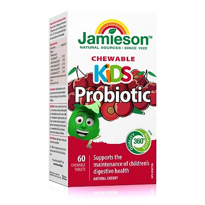 Jamieson comprimés a croquer probiotique enfants, 5 milliards UFC, cerise, 60 comprimés
