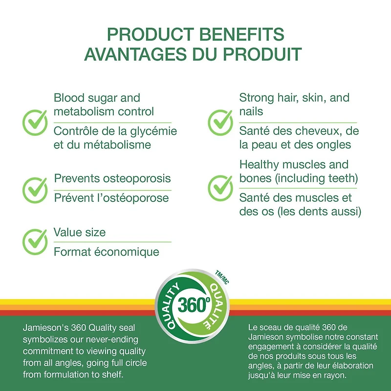 Jamieson Multivitamine complète à 100 % pour femmes 50+ format économique 160 comprimés