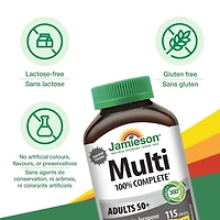 Jamieson 100% Complete Multivitamin Caplets for Adults 50+, 115 Caplets