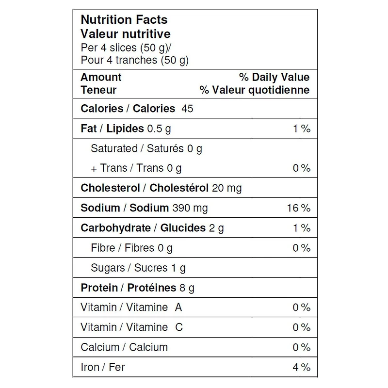 Poitrine de Poulet Cuitesous Emballage de Zabiha Halal