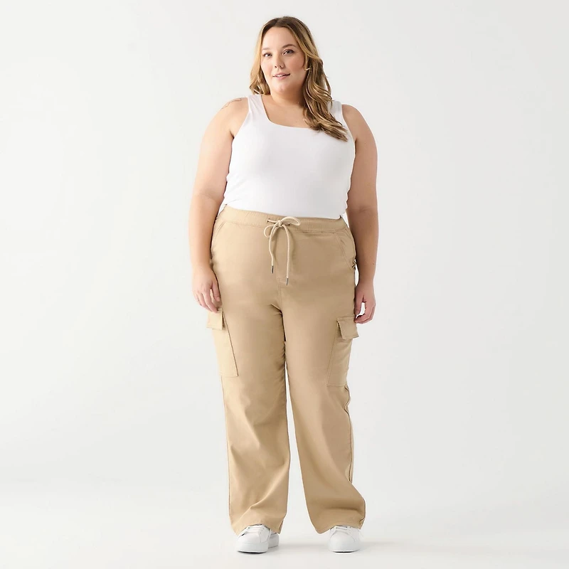 DV Relaxed fit high rise cargo pant with elastic waistband