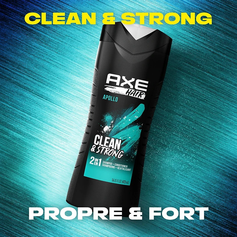 2-en-1 Shampooing+revitalisant AXE Apollo 473ml Shampooing