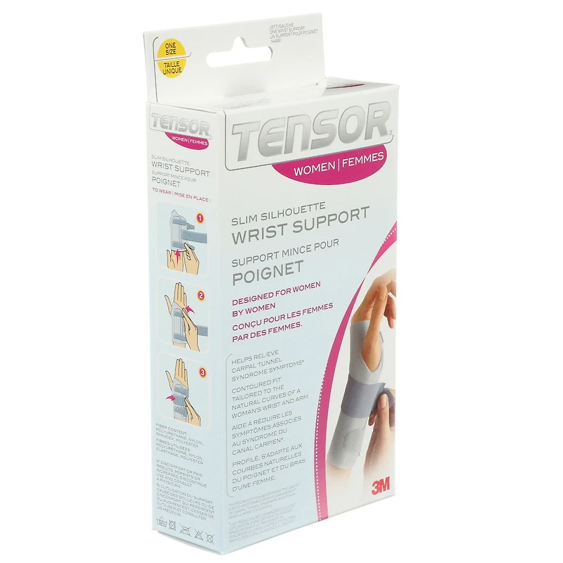 Support mince pour poignet Tensor(MC) pour femmes, poignet gauche, bleu pâle, taille unique