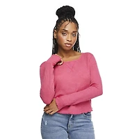 No Boundaries Women's Waffle Long Sleeve Tee