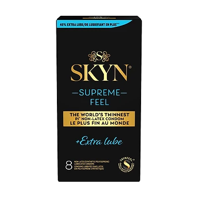SKYN Supreme Feel Extra Lubricated Non-Latex Condoms, 8 Count