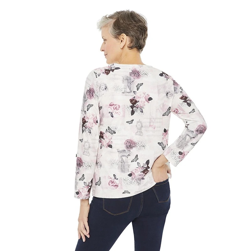 Penmans Women's Printed Roll Tab Sleeve Top