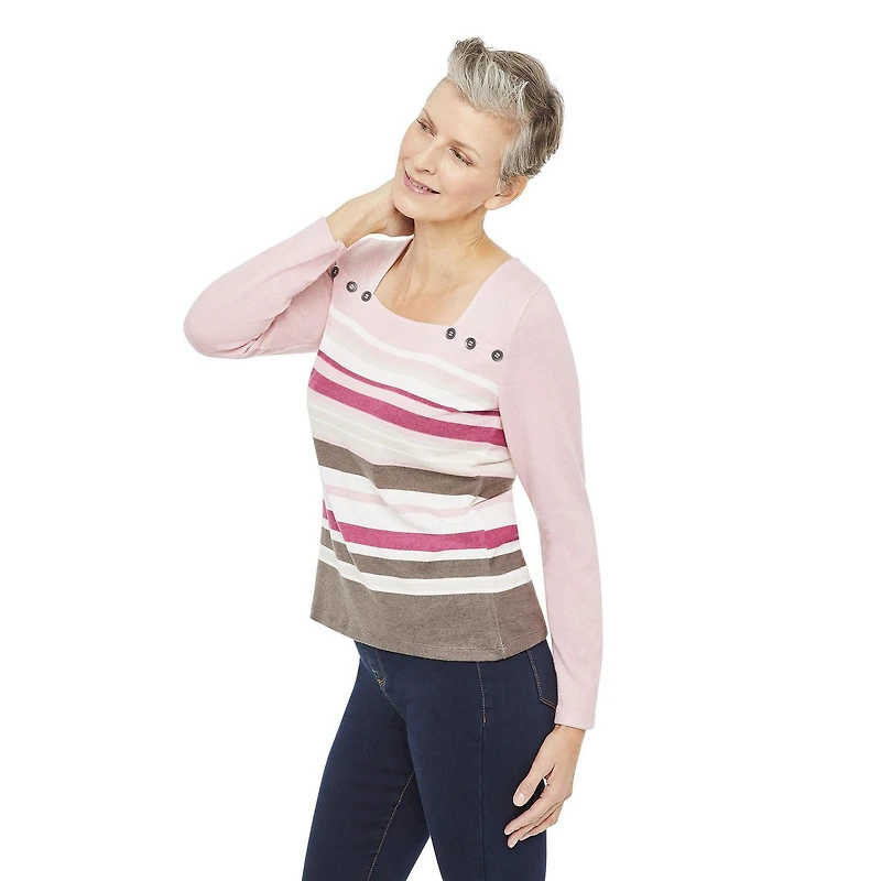 T-shirt à encolure carrée et manches longues Penmans pour femmes