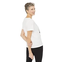 T-shirt avec imprimé en sérigraphie et encolure en V Penmans pour femmes
