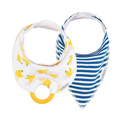 Dr. Brown's Bandana Bibs 2 Pack Yellow Bananas and Stripes