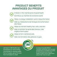 Jamieson caplets vitamine B100 à libération prolongée, 100 mg, 60 caplets 60 capsules